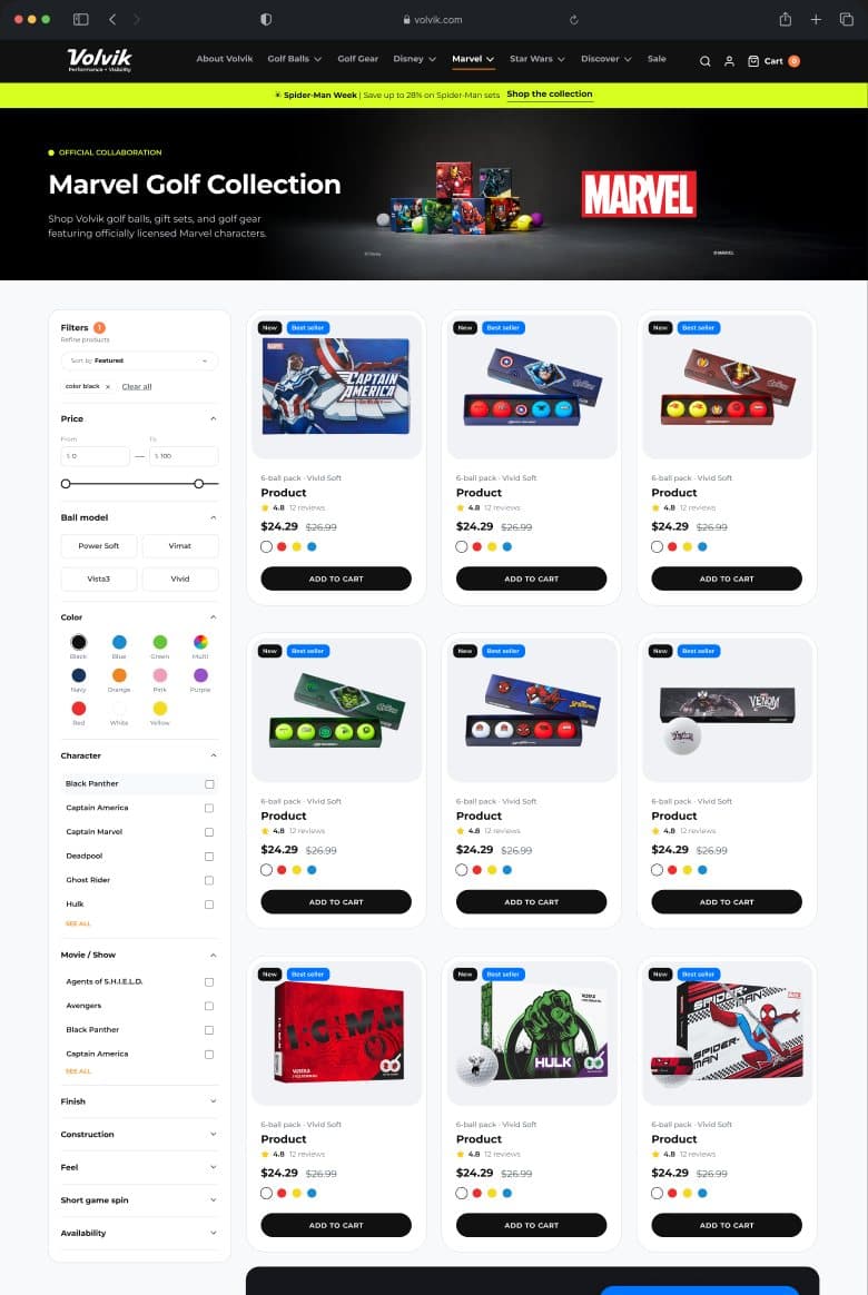 Volvik Marvel collection page