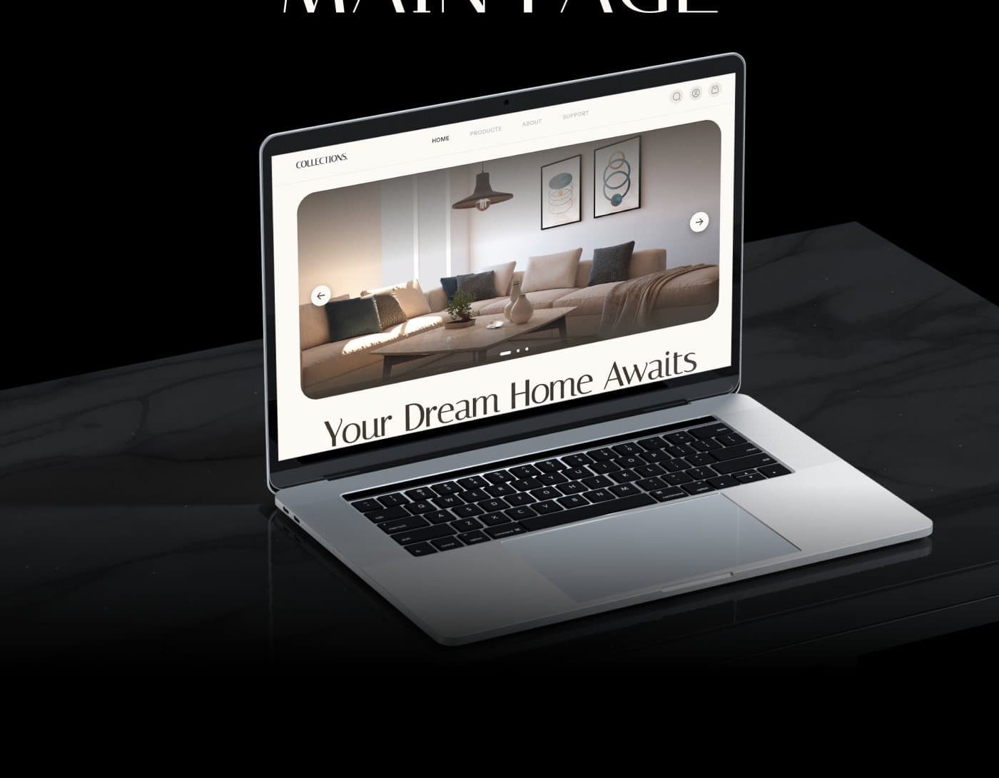 Collections main page on a laptop