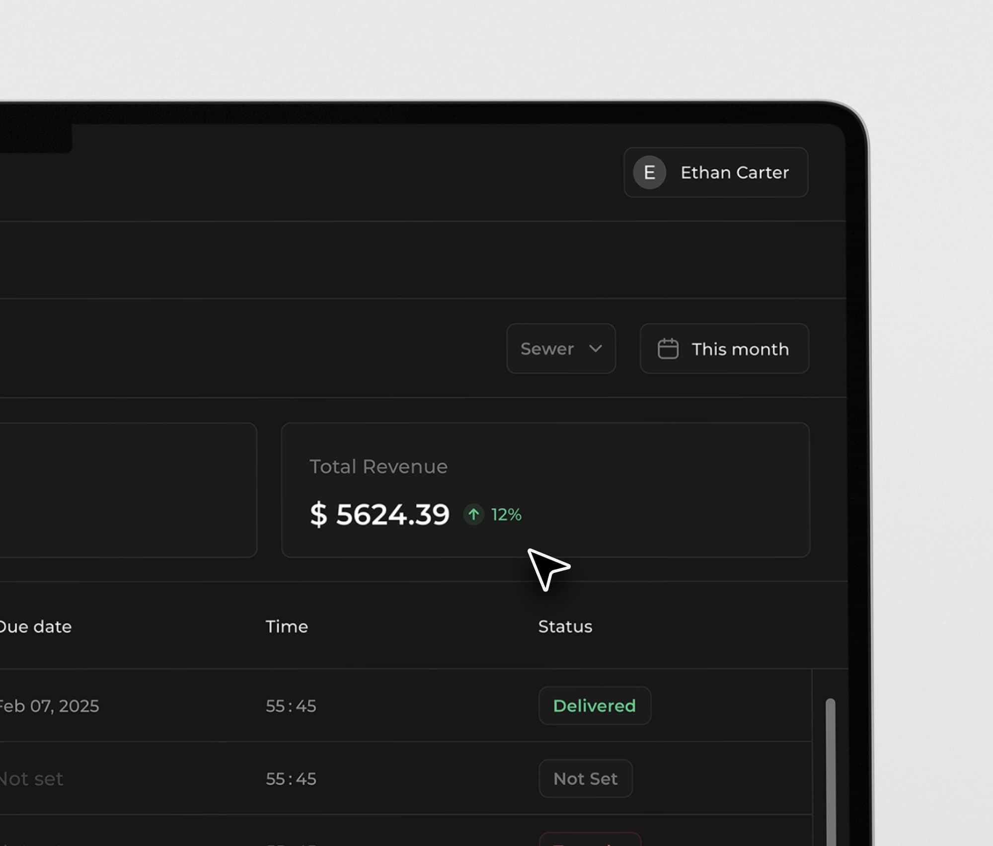 Vanketo employee dashboard with revenue summary