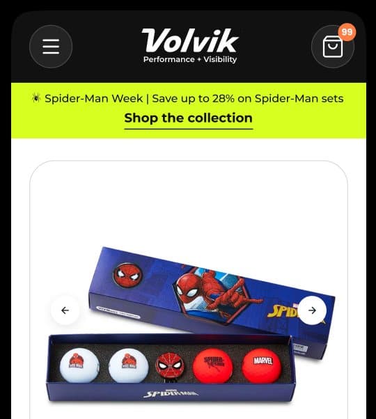 Top of the Volvik product page